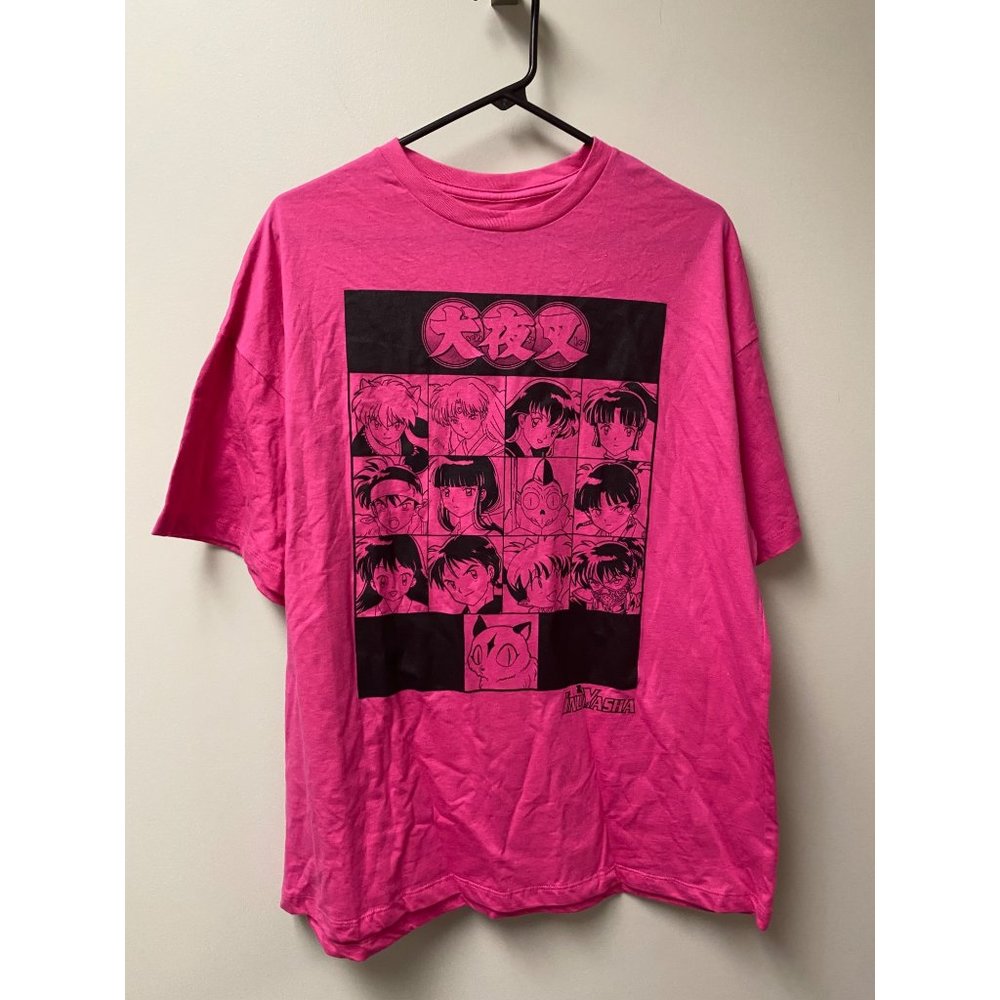 Women's Inuyasha Oversized Short Sleeve Graphic T-Shirt - Pink XS